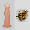 Blush Dress and Corsage - Square Light Grey