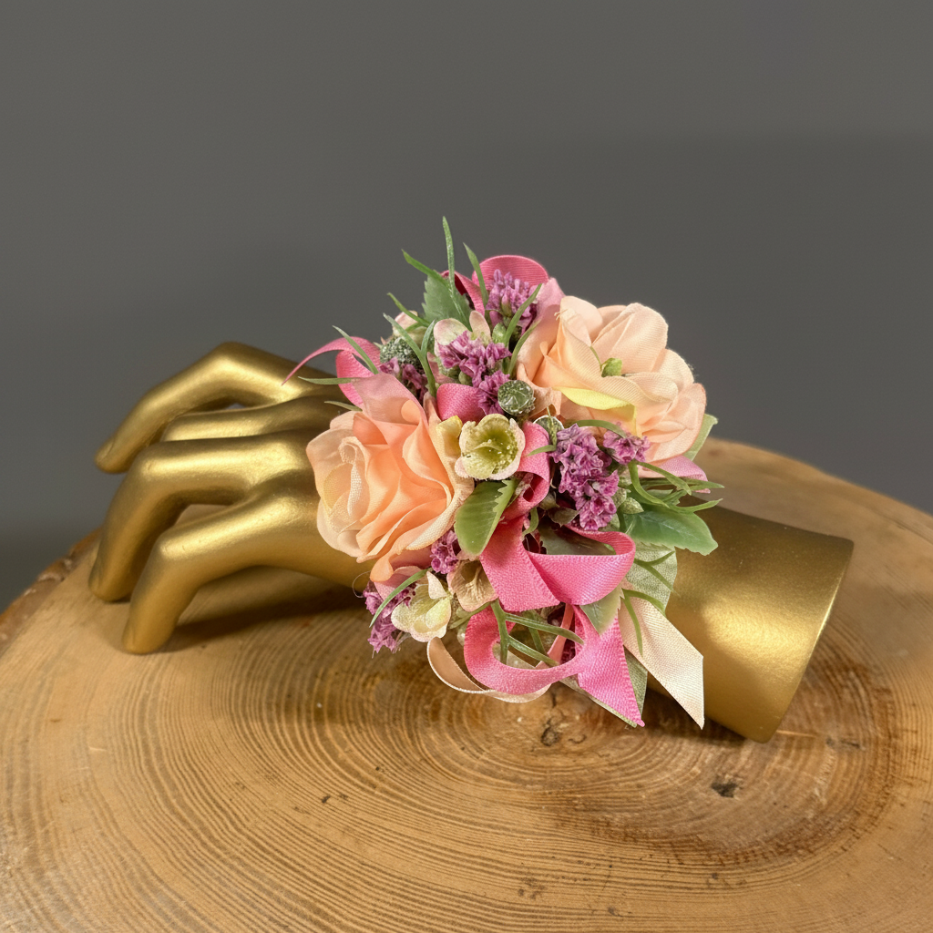 Pink Corsage Image 1 - Smooth Gold Hand