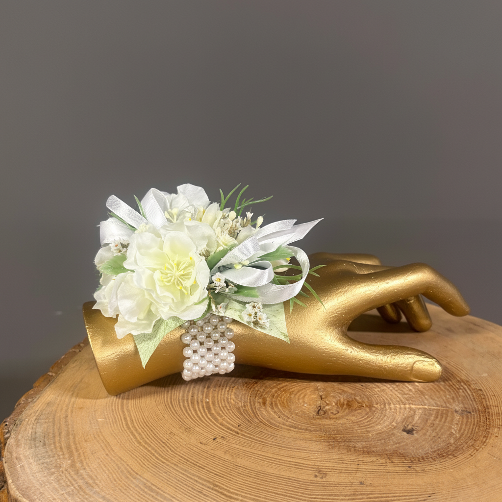 White Corsage - Smooth Gold Hand 5
