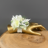 White Corsage - Smooth Matte Gold Hand