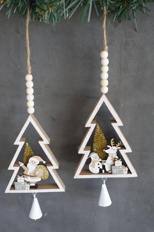 Wooden Christmas tree decoration white