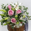 The fabulous combination of large-headed pink Roses and stunning white Oriental Lilies is a great gift for any occasion. The bouquet pictured is a medium size. We deliver flowers throughout Dublin and Ireland. Please place your order by 1 pm for Same Day Flower Delivery Dublin or Next Day Flowers Delivery Ireland